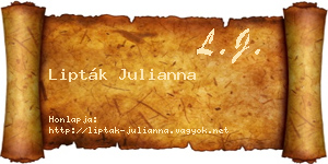 Lipták Julianna névjegykártya